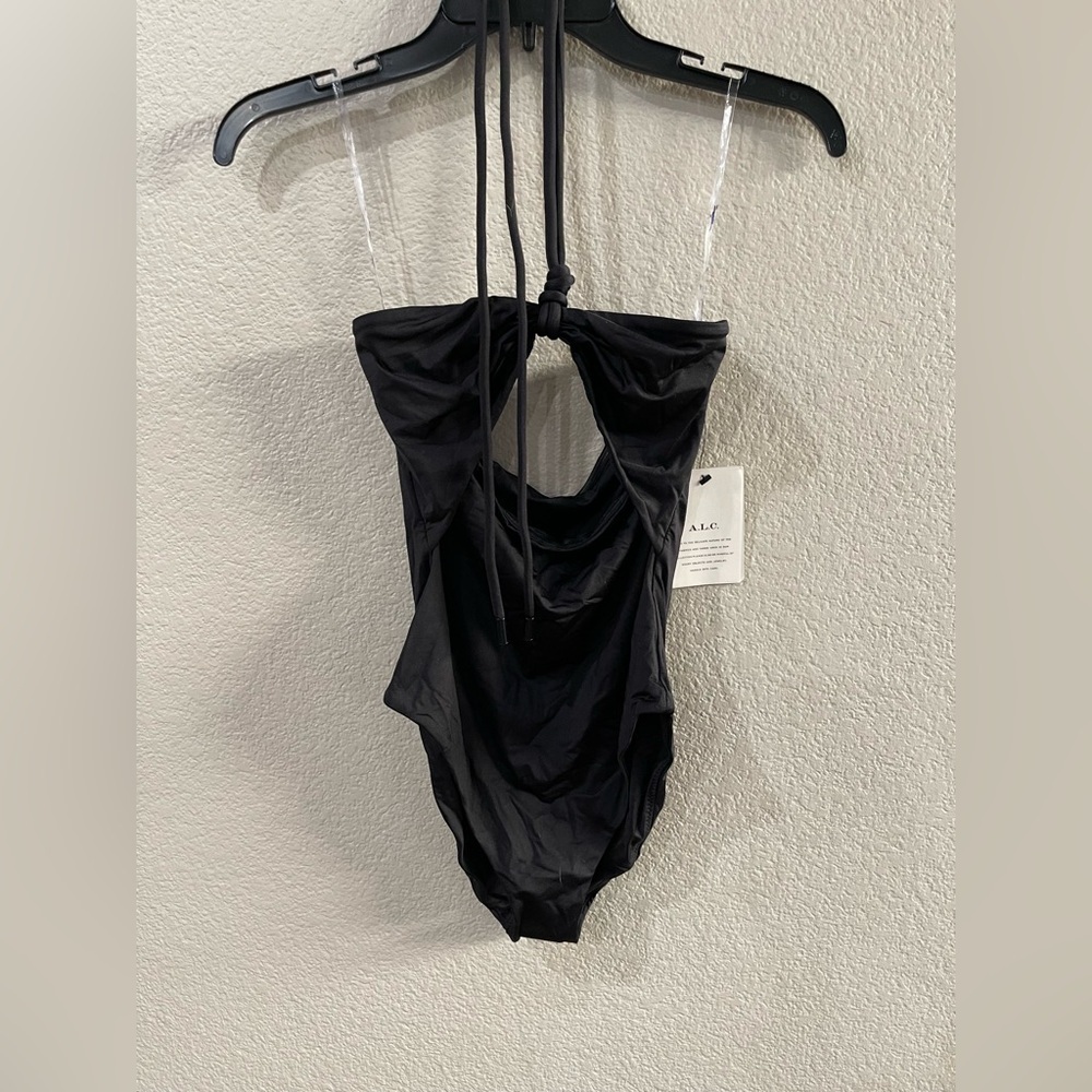 A.L.C. Black one piece swimsuit tie neck size small